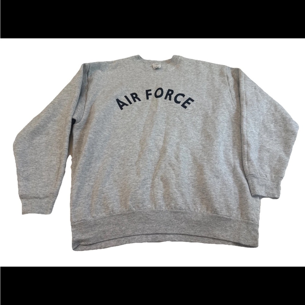 Vintage Air Force Sweater Medium Gray Pullover Fleece